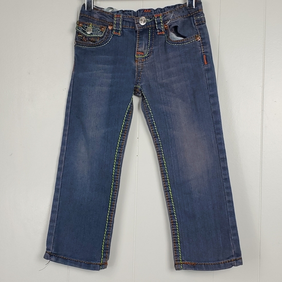 True Religion Other - True Religion Joey super T adjustable waist multicolored stitching jeans 3T